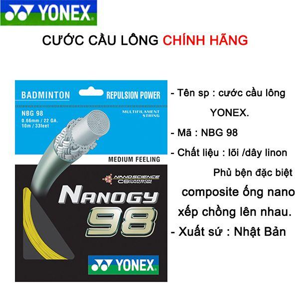 Cước cầu lông Yonex Nanogy 98 độ bền vượt trội