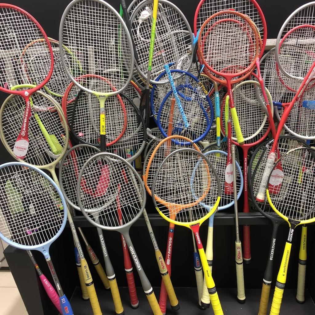 Different types of used badminton rackets available in Hanoi