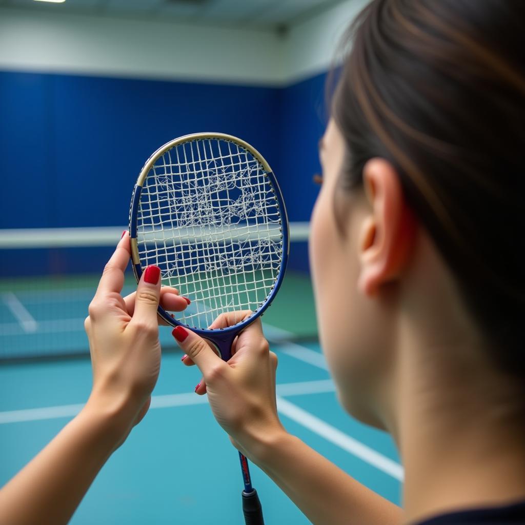 Inspecting the quality of a badminton racket