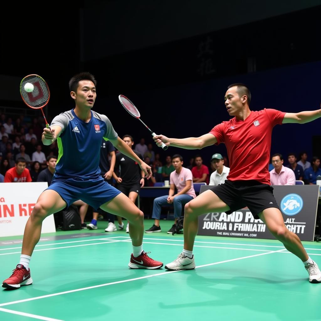 Lin Dan và Kenichi Tago đối đầu