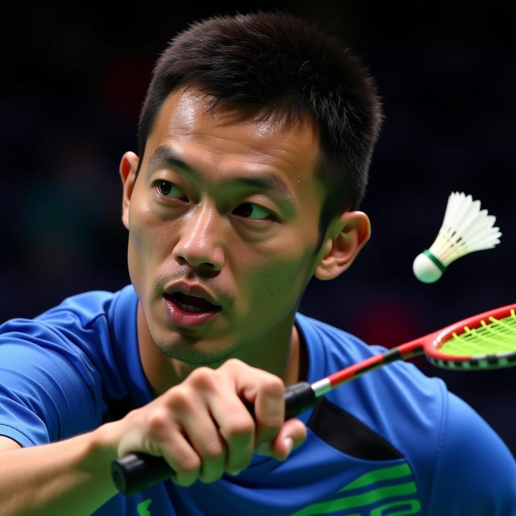 Lin Dan sử dụng vợt Yonex thi đấu