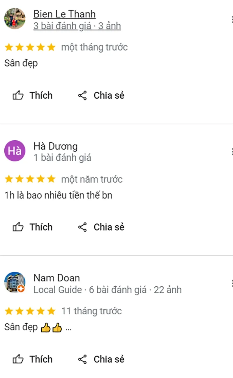 Bài đánh của khách hàng trải nghiệm dịch vụ