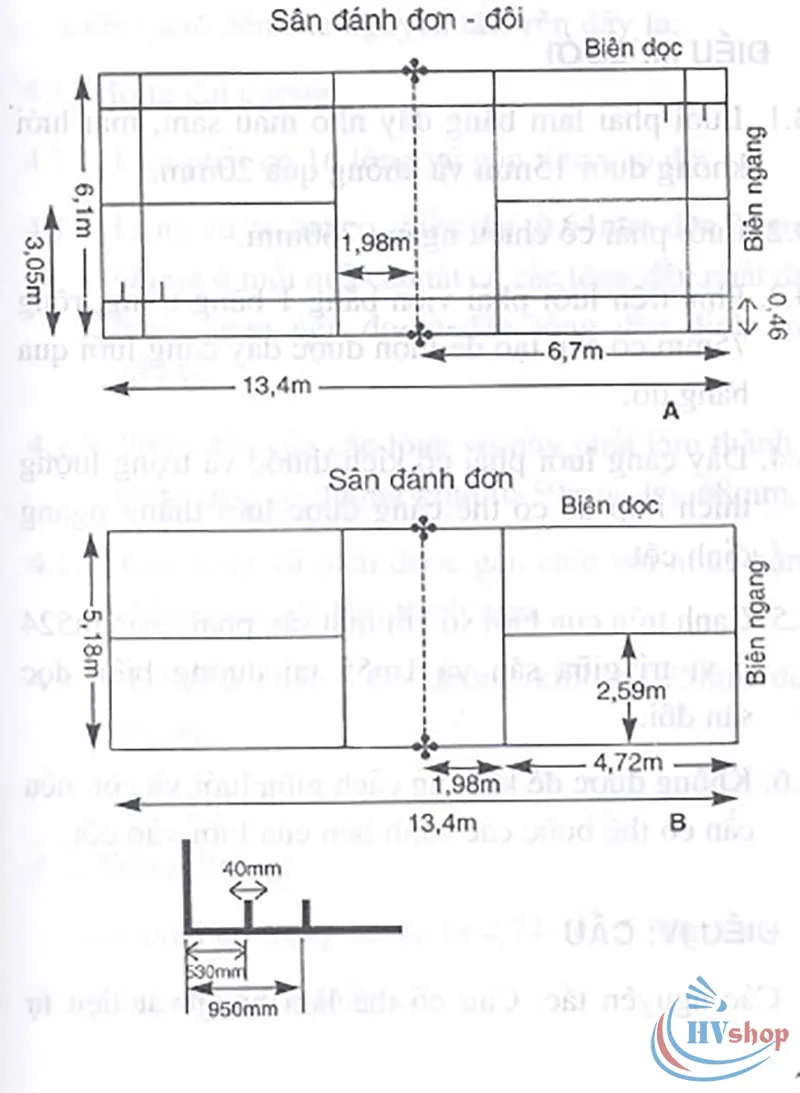 Vạch kẻ sân cầu lông