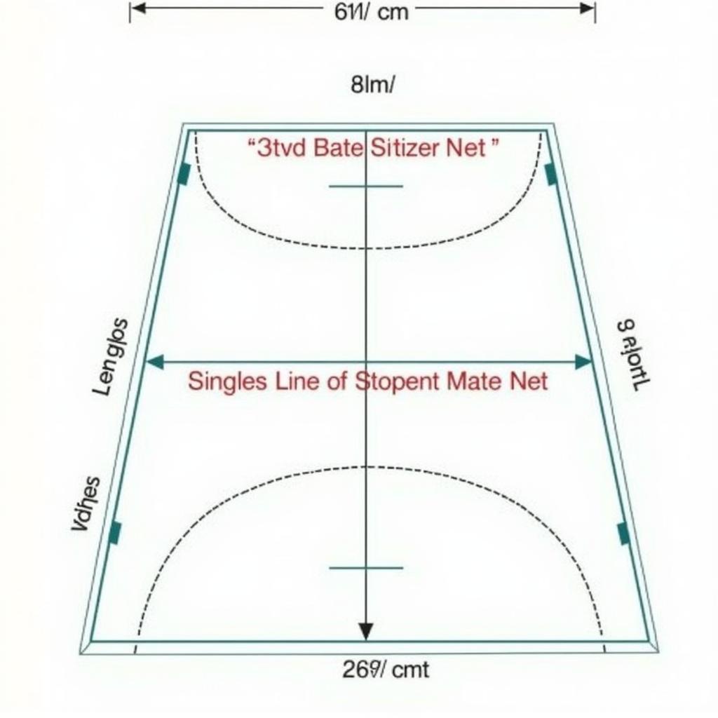 Kích thước tổng quan sân cầu lông