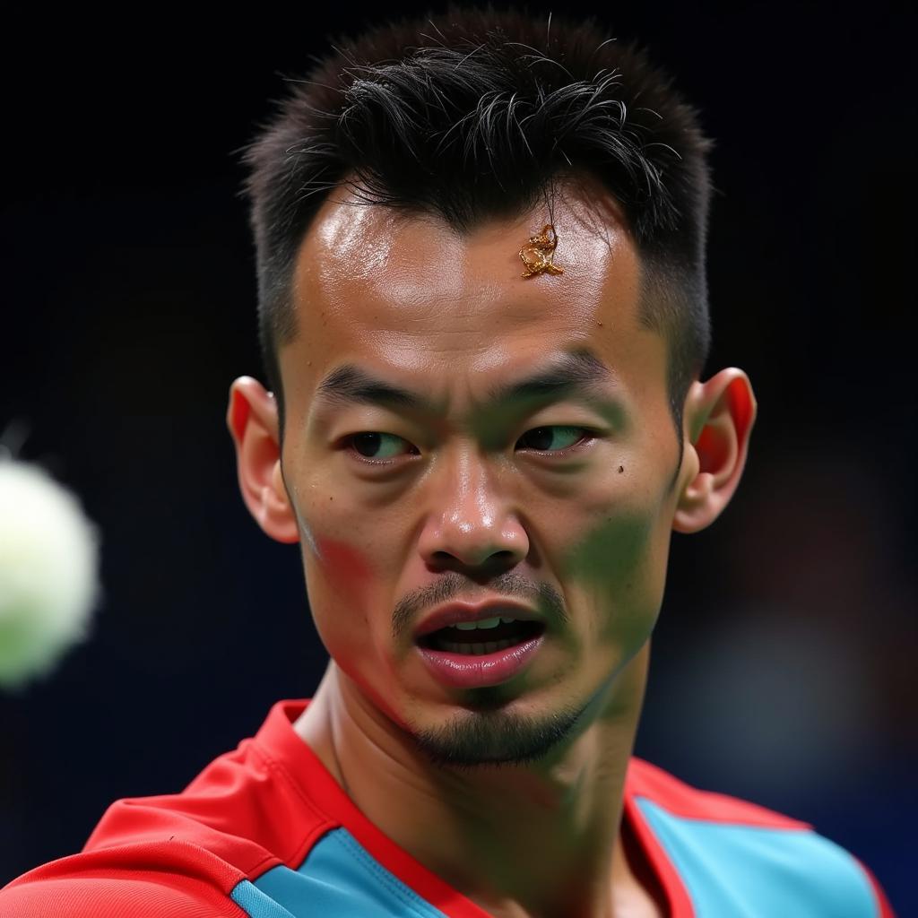 Lin Dan trong một trận đấu năm 2017