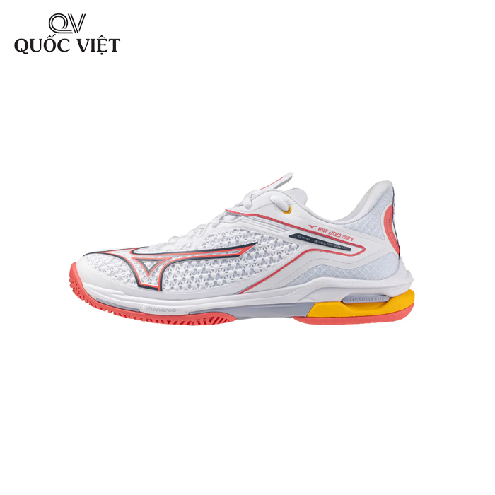 Giày Tennis/Pickleball Mizuno Wave Exceed Tour 6 AC White-Calypso Coral