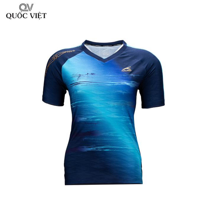 Áo thun nữ Hundred Burnout Đen Xanh Navy